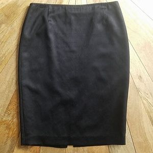 Elie Tahari black satin pencil skirt